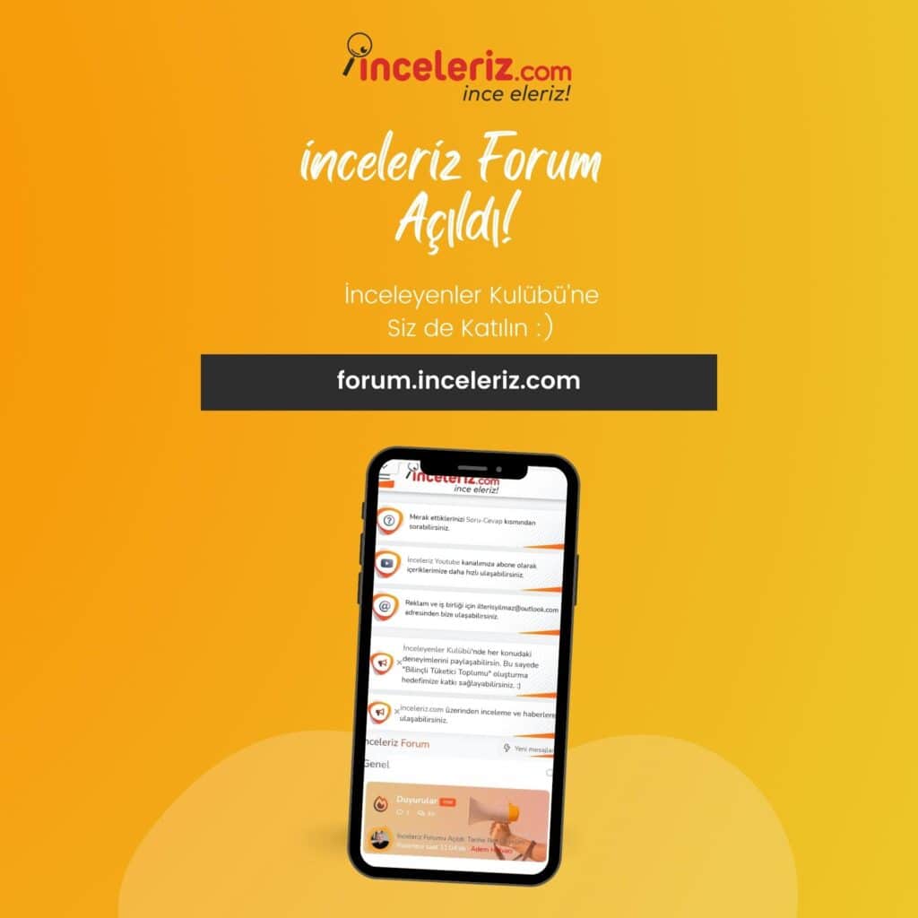 İnceleriz Forum Açıldı! 1 | İnceleriz Bilinçli Tüketici Rehberi: Tarafsız Ürün, Yapay Zeka ve Teknoloji İncelemeleri inceleriz forum