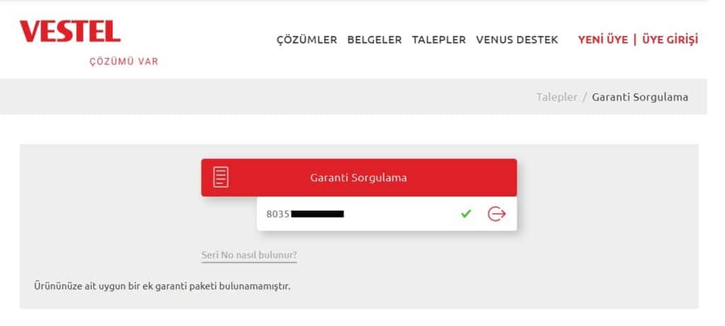 Vestel Panel Bilgisi Nasıl Öğrenilir? 6 Vestel Panel Sorgulama Ekrani